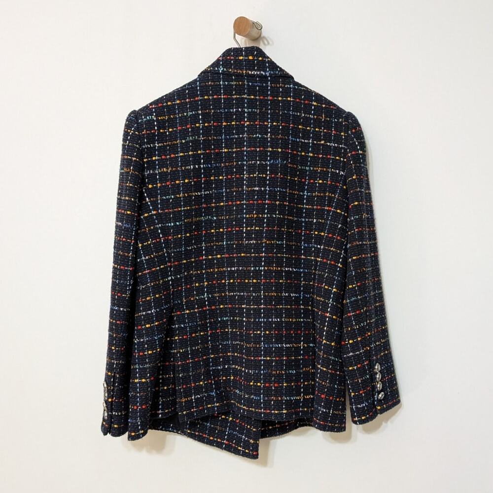 Veronica Beard Rumer Dickey Jacket Blue Tweed Double Breasted Size 8 Preowned - Picture 5 of 12